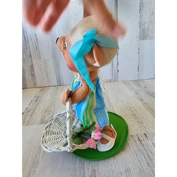 Annalee bear parade spring‎ Easter basket 1996 vintage flowers girl - Picture 2 of 8